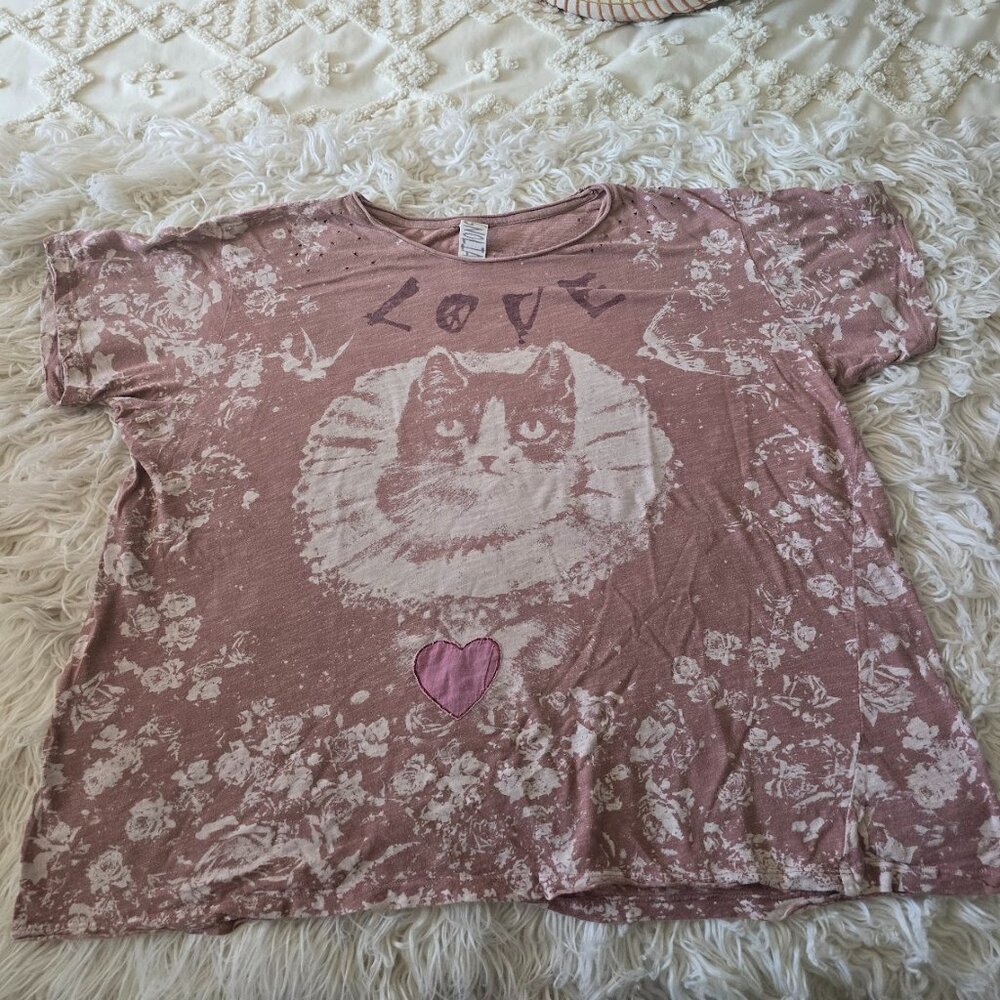 Magnolia Pearl "What You Love" Kitty Tee with Appliques